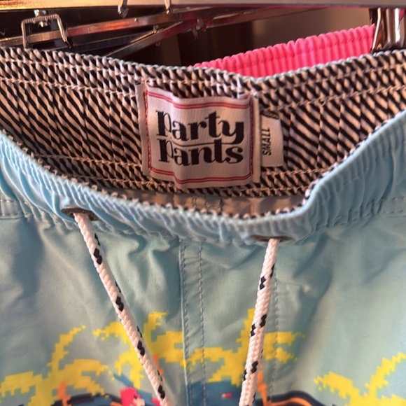 MENS PARTY PANTS PIXEL PARADISE BLUE SWIM SHORTS SIZE SMALL - Picture 7 of 9